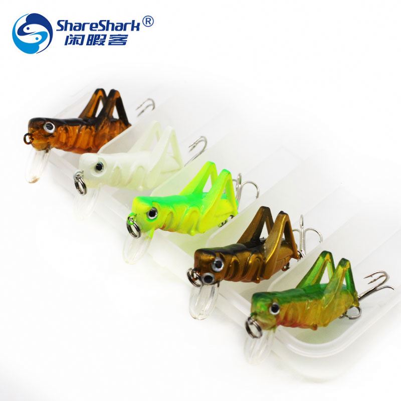 5Pcs Grasshopper Fishing Lure Hard Plastic Artificial Insect Baits Locust  Cricket Crankbaits Treble Hook Flying Fishing Lure| Alibaba.com