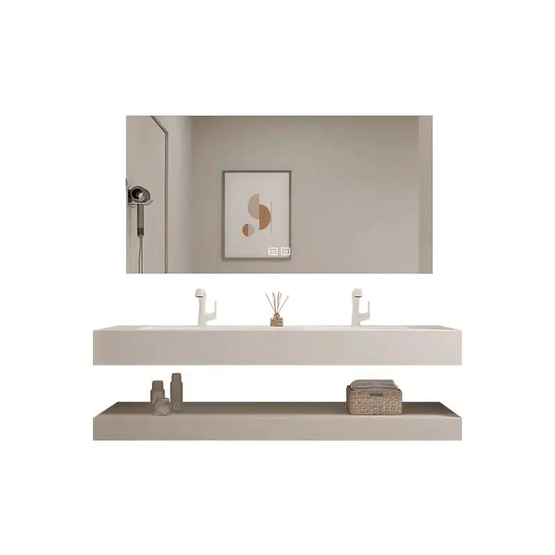Wall Mounted Furniture, Countertop, Wash Basin, Artificial Stone Sink With Pattern, Bathroom Dressing Table