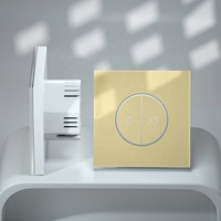 Nouvelle conception, application Tuya, télécommande vocale Alexa, norme britannique et européenne, interrupteur mural intelligent tactile LED Wifi à panneau en verre 1/2/3 gang