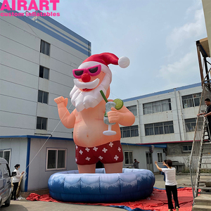 Personnage gonflable de dessin animé de Noël, Père Noël gonflable géant, décoration publicitaire de fête à la piscine Kriss Krigle gonflable - Product Image 6