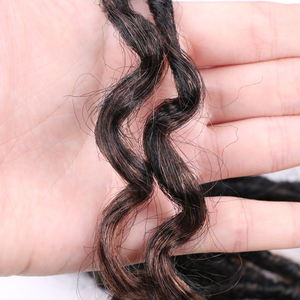 Rambut Crochet Prelooped <span class=keywords><strong>Nu</strong></span> Locs <span class=keywords><strong>Wave</strong></span> End Panjang 24 inci Grosir, Rambut Ekstensi <span class=keywords><strong>Nu</strong></span> Locs Gaya Bohemian Curly <span class=keywords><strong>Wave</strong></span> Ends Gypsy - Product Image 4