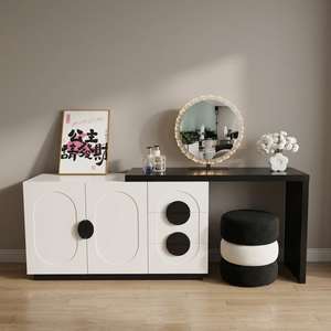 Modern Makeup <b>Vanity</b> Table With <b>Lighted</b> Mirror Storage Desk For Bedroom Furniture - Product Image 3