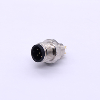 Conector Circular Linconn M12 C5-S L para Montaje en Panel, Tipo Enchufe, Plateado, 8P, Certificado CE ROHS, con Codificación A/B/D, 3 Núcleos