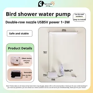 Bain automatique pour perroquet à longue queue avec pompe, grande fontaine de douche pour <span class=keywords><strong>oiseaux</strong></span>, baignoire intérieure avec eau du robinet - Product Image 6