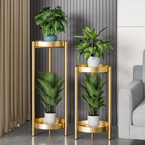 Support à fleurs en fer léger de luxe <span class=keywords><strong>Bassin</strong></span> pour plantes vertes Plateaux pour pots de balcon intérieur du sol au plafond Support à fleurs vertes pour la vie - Product Image 2