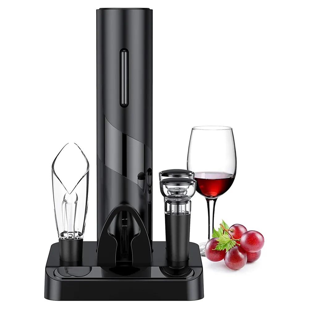 All in One Electric Wine Opener Set Automatic Wine Bottle Openers Cordless Battery Powered Corkscrew Gift Set