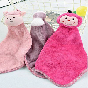 KUYUE simpatico cartone animato per <span class=keywords><strong>bambini</strong></span> in pile corallo con asciugamano, asciugamano appeso per <span class=keywords><strong>bambini</strong></span> - Product Image 3