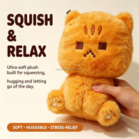 Promo! Gantungan Kunci Boneka Kucing Lucu Empuk Anti Stres dengan Wajah Pixel Bordir, Mainan Boneka Kucing untuk Hadiah Promosi Remaja