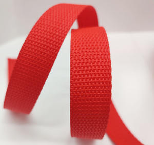 Nastro in Polipropilene Rosso con Motivo a Perline, Tessuto Piatto Morbido, Nastro <span class=keywords><strong>PP</strong></span> Tinta Unita, Accessori per Borse e Abbigliamento - Product Image 5