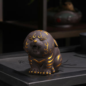 Animal de compagnie en thé Zisha doré, représentant le tigre du zodiaque chinois, directement de l'usine, cultivable, <span class=keywords><strong>zen</strong></span>, mignon, pour jouer avec le thé sur la table à thé - Product Image 6