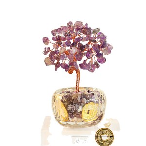ต้นไม้คริสตัลธรรมชาติ K9 ทรงกลม ของตกแต่งบ้าน ของขวัญ ของประดับโต๊ะทำงาน - Product Image 1