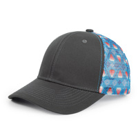 Topi Trucker Jaring 5 Panel Bordir 3D Logo Kuda Bahan Katun Vintage, Topi Baseball Outdoor, Grosir OEM, MOQ 50
