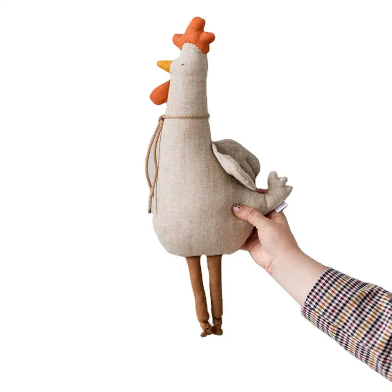 Commercio all'ingrosso fatto a mano sicuro simpatico cartone animato oca peluche gallo giraffa bambole bambole lenitivi per bambini bambino lenire giocattoli in tessuto
