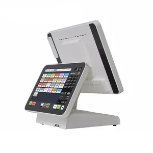 Market Restaurant Retail Dual Touch Screen pos machine cash register terminal OEM 15 cheap pos systems for sale