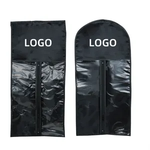 PVC Transparent Window Wig Zip Dust Cover Packaging Portable Hanger Storage Satin Hair Bag