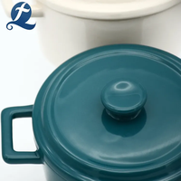 Casserole en grès émaillé avec couvercle, motif et couleur personnalisables, design classique, ustensiles de cuisine