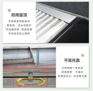 Fabrika Sıcak Satış Açık Hava Ağır Hizmet Tipi Gümüş Paslanmaz Çelik Köpek Kulübesi Mama Kabı Çekme Tepsisi ile Her Mevsim Rüzgar Geçirmez Tasarım - Product Image 5