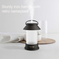 Humidificateur évaporatif USB au design lanterne vintage, absorption par mèche en coton, veilleuse, faible bruit, plastique, pour hôtel, garantie 1 an