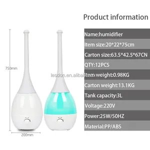 3L अल्ट्रासोनिक Humidifiers 3000ml विसारक के लिए हाथ की पिचकारी हवा Humidifier घर होटल स्कूल