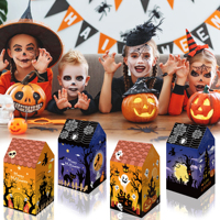 Boîte en carton en forme de maison à thème Halloween 250g, boîte à bonbons Huancai Château Fantôme, boîte cadeau de fête en papier, vente en gros