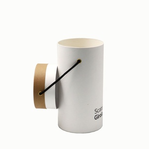 Recyclable Elegant Custom Logo White Cardboard Paper Tube Packaging with Rope for Clothing <b>Garments</b> Pants Shirts Storage - Product Image 5
