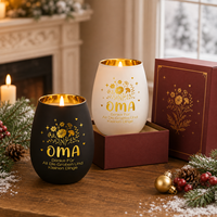 Pot à bougie en verre floral personnalisé OMA Grandma, noir mat et blanc, pour bougies parfumées, idéal pour un cadeau de fête des mères
