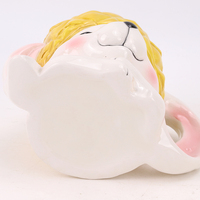 Redeco Tasse en céramique 3D amusante et mignonne, motifs Lapin, Vache, Singe, Fruits, avec couvercle, pour café et thé, cadeau, vente en gros, logo personnalisé