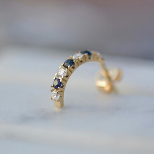 Pendientes de Aro Clásicos con Diamantes Azules, Chapados en Oro, CVD HPHT, Creados en Laboratorio, Brillantes, con Cierre a Presión, para Bodas y Fiestas, 9k - Product Image 5