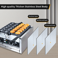 Máquina Comercial para Hacer Waffles con Forma de Bola de 2000W, Waffles de Huevo con Cara Sonriente y Relleno de Queso, con Superficie Antiadherente