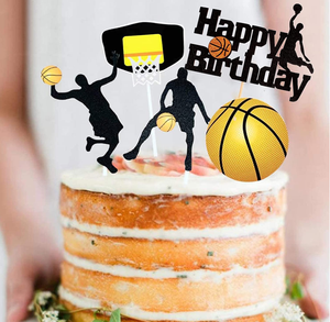 Personnalisé jouant au basket-ball sur le thème MVP <span class=keywords><strong>Dunk</strong></span> papier gâteau toppers cupcake toppers pour hommes femmes filles garçons anniversaire jeu fête décor - Product Image 2