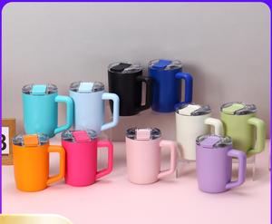 Taza de Café Irrompible de Acero Inoxidable de 15 oz, Doble Pared Aislada con Tapa para Cafetería - Product Image 3