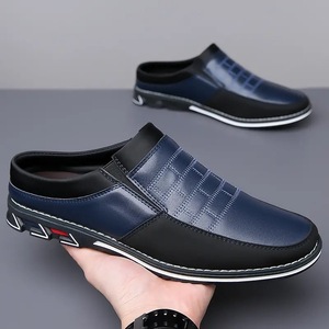 Mules de cuero genuino para hombre, punta cerrada, suela de goma antideslizante, zapatos informales para todas las estaciones, talla 40 41 42 43 44 45 - Product Image 2