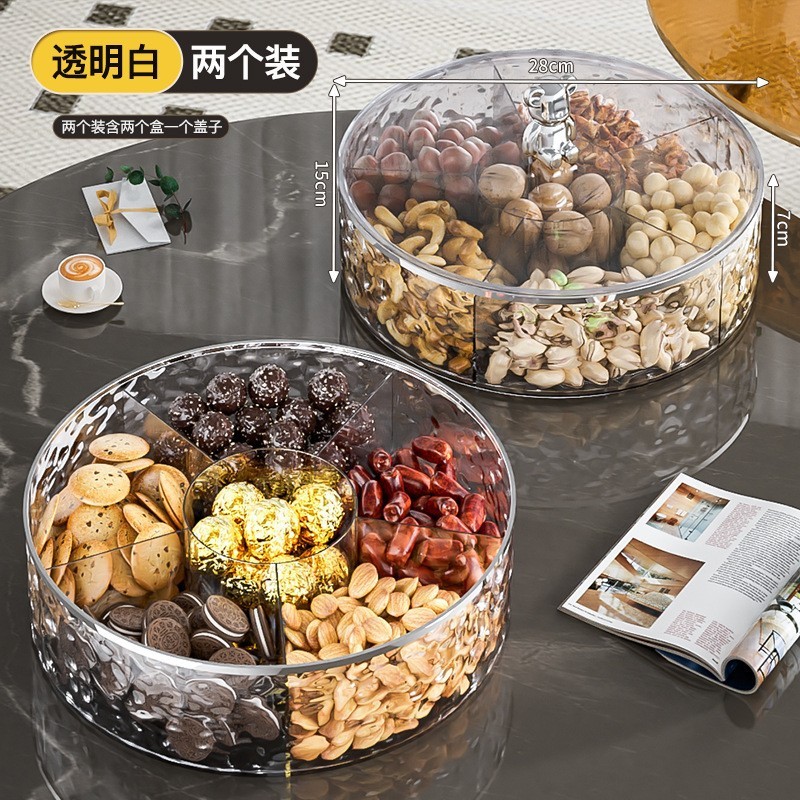 [Transparent White] Double-Layer Bear-Shaped Dried Fruit Tray