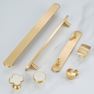 US and Australia Style Gold Cupboard Drawer Handles for Cabinet <strong>Door</strong> Antique Brass Pull Brushed Solid Brass Kitchen Handle - Product Image 4