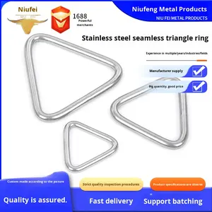 304 스테인리스 스틸 삼각형 링 가방 하드웨어 버클 DIY 스프링 버클 삼각형 훅 리본 걸이 하중 지지 풀 링 - Product Image 3