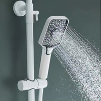 2022 robinet de piano de douche, ensemble de douche numérique de piano de douche blanc noir populaire hôtel rond en céramique moderne d'acier inoxydable poli