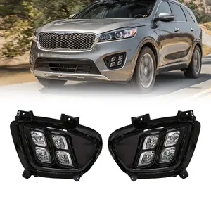 Waterproof 4 Eyes Fog Lamp U.S Type Driving Light DRL Car LED Daytime Running Light for KIA Sorento 2015 2016