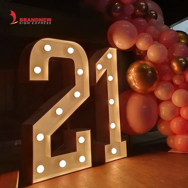BRANDNEWSIGN Manufacturer Custom 4ft Giant Led Marquee Light Up Letters And Numbers Birthday And Anniversary Party Decoration