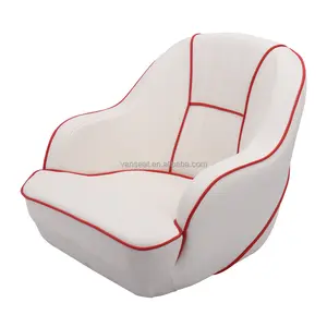Customized marine seats manufacturer white luxury boat seat foam sponge cushion bucket captain chairs passenger boat 15 seats