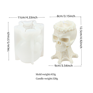 3D <span class=keywords><strong>mort</strong></span> Silicone bougie moules bricolage couronne crâne cire fondre plâtre argile moules thème <span class=keywords><strong>de</strong></span> pâques gypse coulée moules Festival décor - Product Image 3