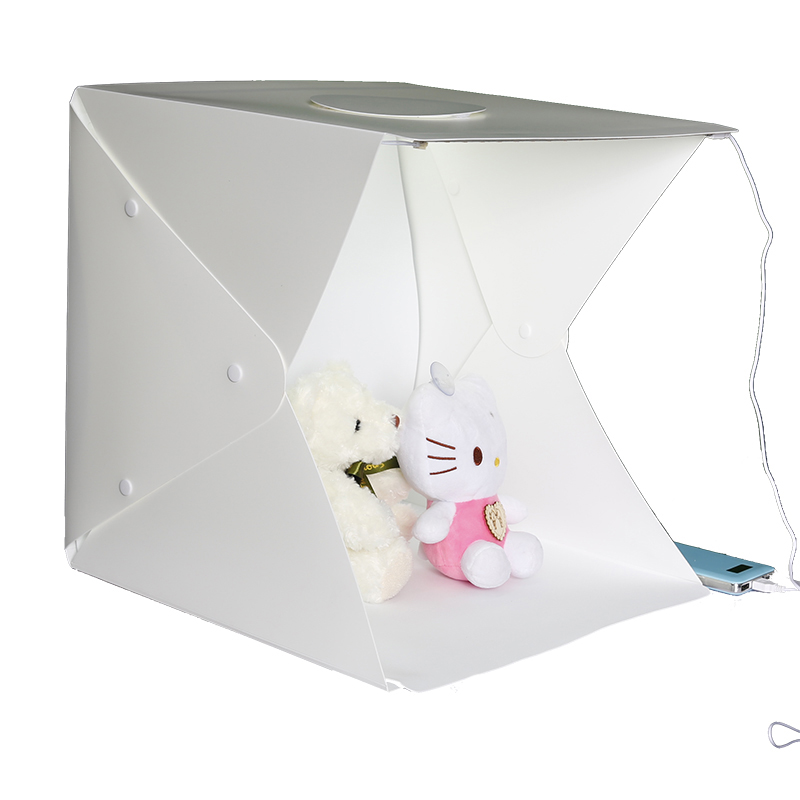 Портативный складной светодиодный мини-лайтбокс, короб для фотосъемки с USB-зарядкой, аксессуары для фотостудии, 20 см 30 см 40 см