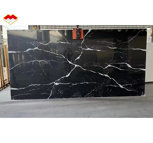 <strong>Foshan</strong> Factory Calacatta <strong>Quartz</strong> <strong>Stone</strong> Slab Black Marble Look Artificial <strong>Stone</strong> for Kitchen Counter Top