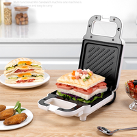 Machine à sandwich électrique personnalisée 550W double face à revêtement antiadhésif portable mini presse à panini pour le petit déjeuner