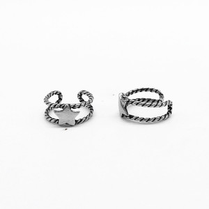Yunnique – boucles d'oreilles étoile en acier titane, imitation argent thaïlandais, design géométrique, pour hommes et femmes, bijoux d'oreille non percés - Product Image 2