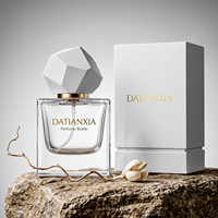 Flacon de parfum avec boîte cadeau 30ml 50ml 100ml, flacon carré en verre transparent vide, logo personnalisé, emballage de parfum