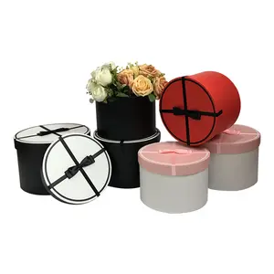2024 nuovo Set di moda semplice scatola regalo rotonda di 3 pezzi di tamburo fiori scatola di fiori abbraccio secchio