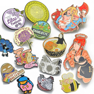 Wholesale Pin Factory Supplier Metal Badge Brooch Cartoon Anime Glitter Pearl Lapel Pin Soft Hard Custom Enamel Pin