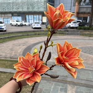 Alta calidad hecho a mano 3D Real Touch Magnolia Flores gigantes decoraciones <span class=keywords><strong>de</strong></span> boda Artificial realista para graduación Pascua Volver - Product Image 1