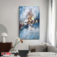 Peinture à l'huile abstraite Art Déco purement peinte à la main sur toile, décoration haut de gamme pour hôtel, cadre personnalisable, grande taille verticale tridimensionnelle