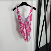 Maillot de bain une pièce haut de gamme pour femme, col en V, sans manches, dos nu, imprimé color block, séchage rapide, coupe ajustée, été, ODM